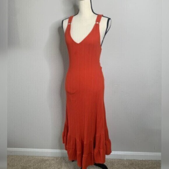 Free People Into You Orange Midi/Maxi Dress - Picture 8 of 14